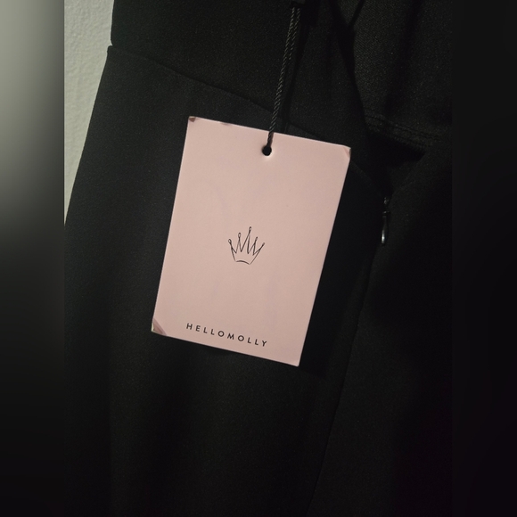 NWT Hello Molly Women's Small Size 4 Hi-Low Ruffle Hem Black Maxi Dress - Picture 8 of 12